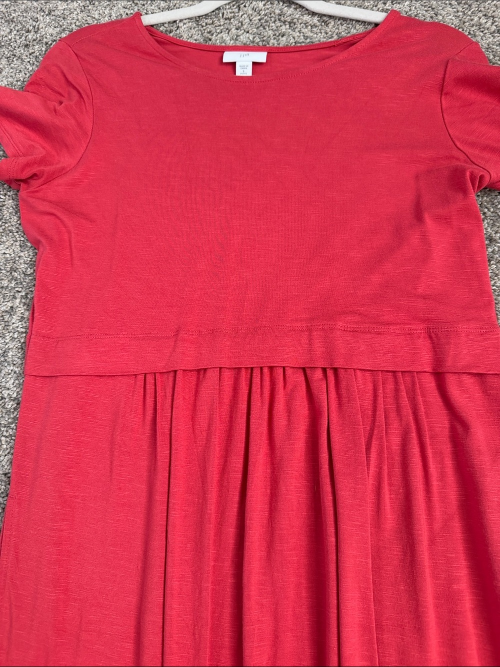 J Jill Coral Maxi Dress, Exc. Cond.- pleats and side pockets that lie flat, Sp - Picture 3 of 8